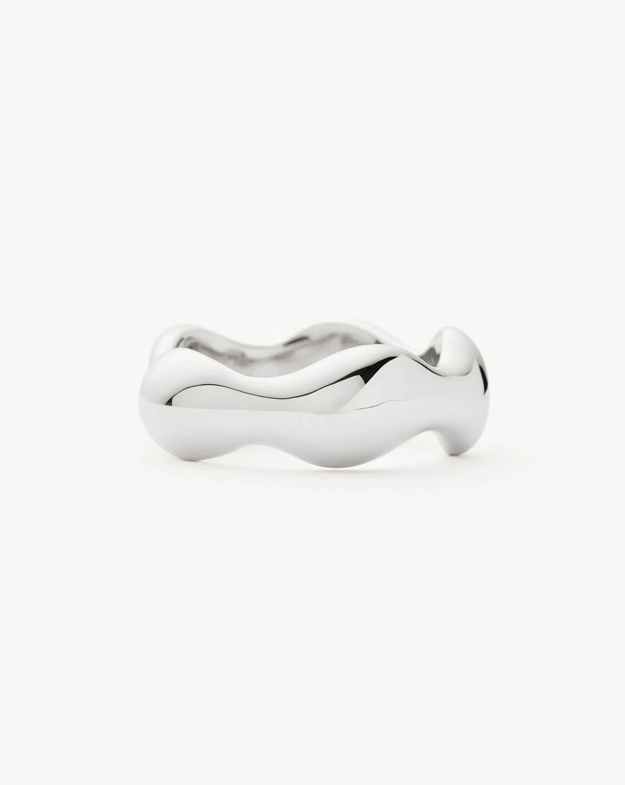anillo apilable eny puffy - plata