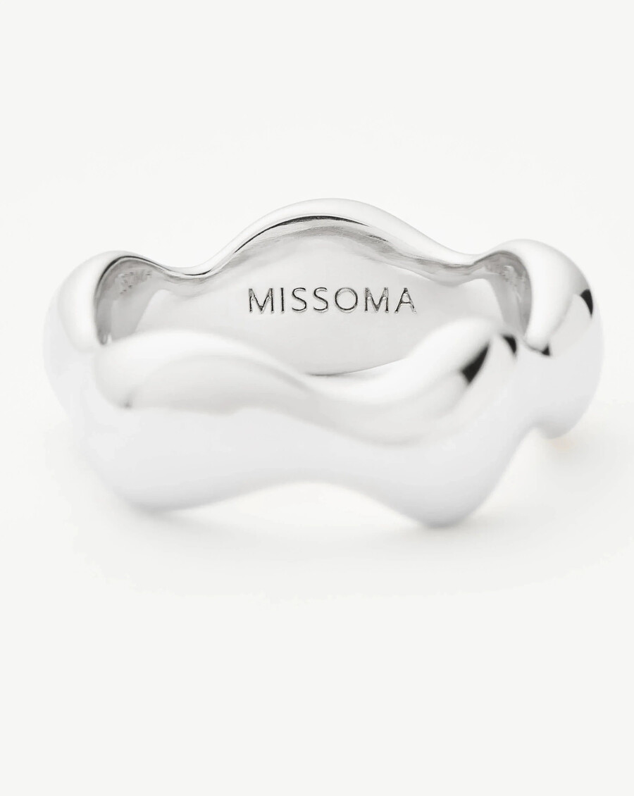 anillo apilable eny puffy - plata