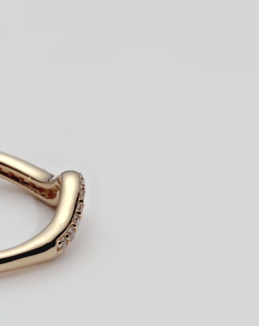 anillo apilable de diamantes en oro macizo de 14 k molten snow
