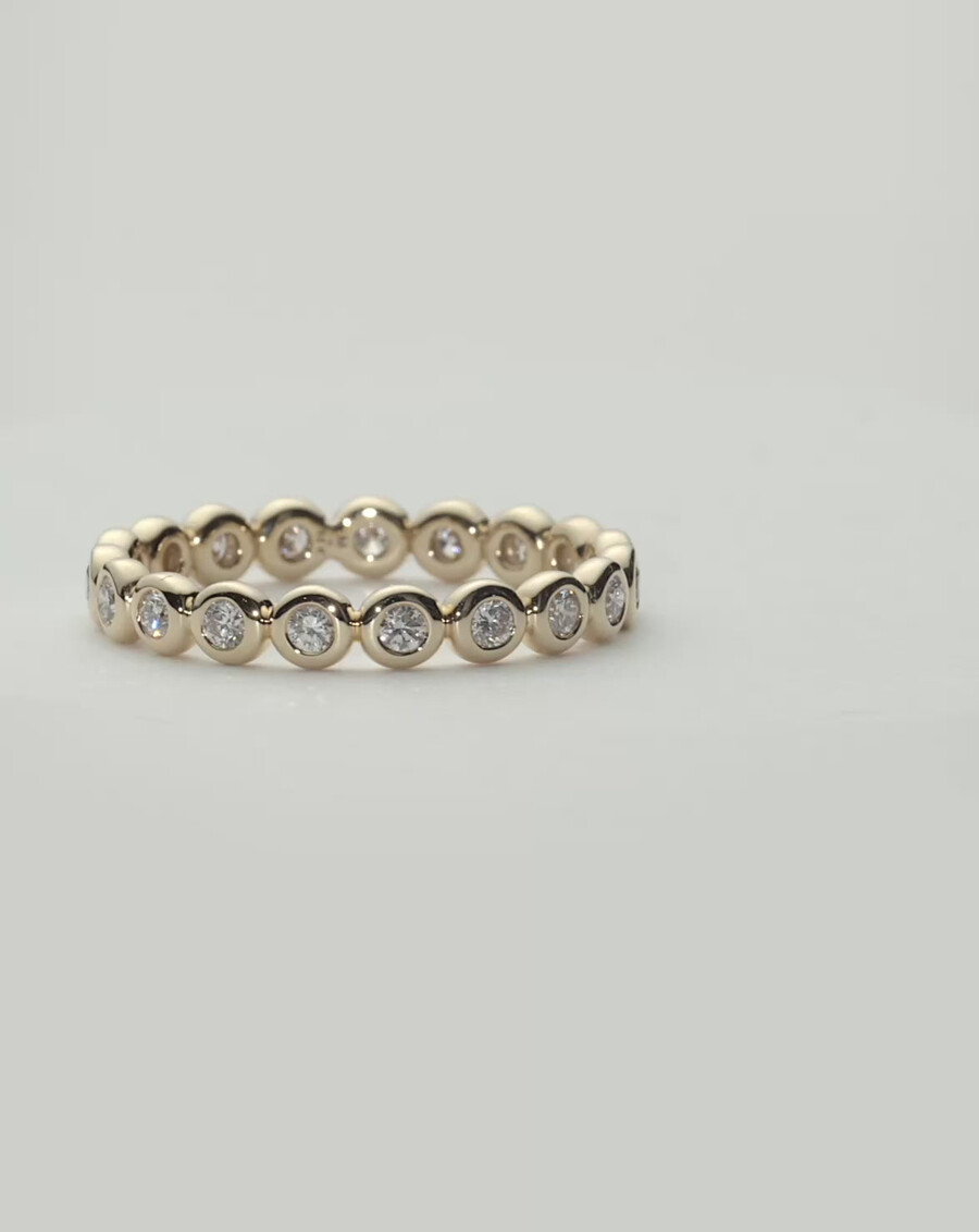 anillo de eternidad de tenis con diamantes en oro macizo de 14 k