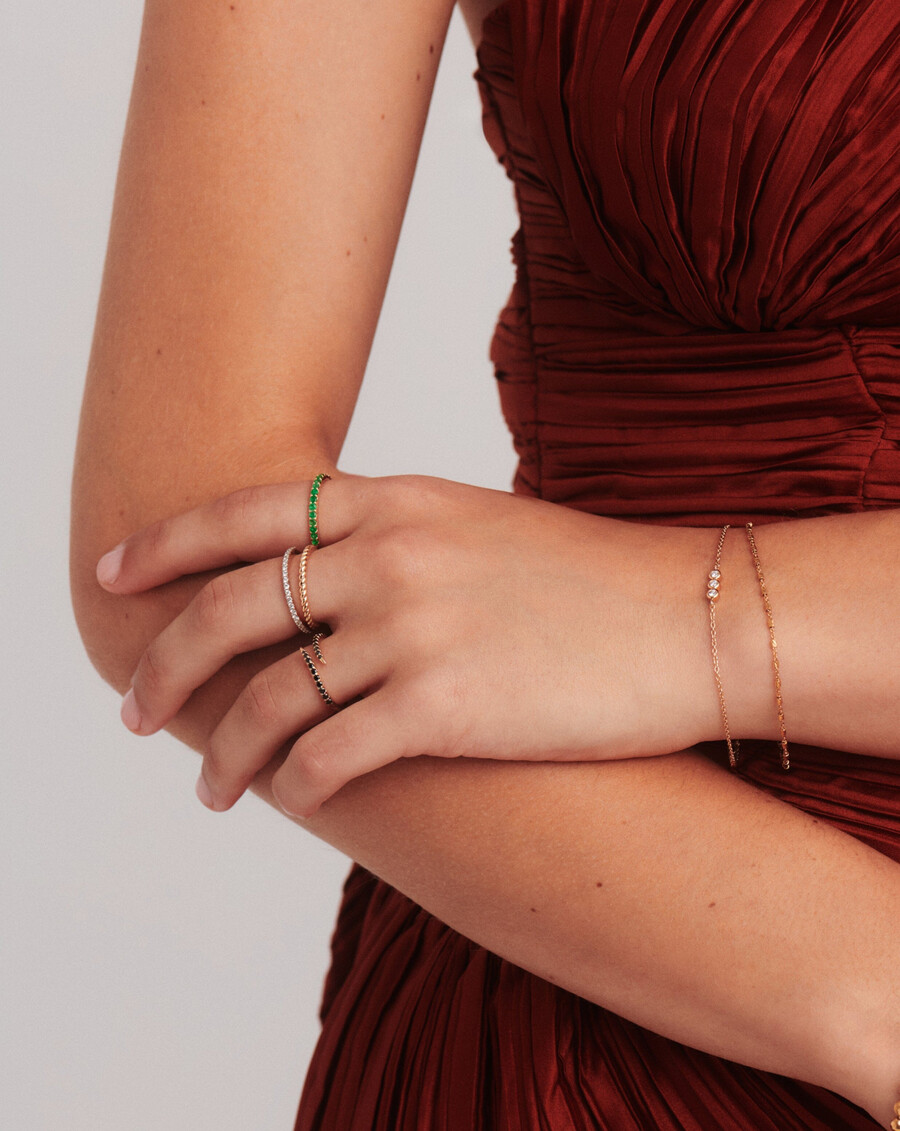 anillo fino de garra abierta