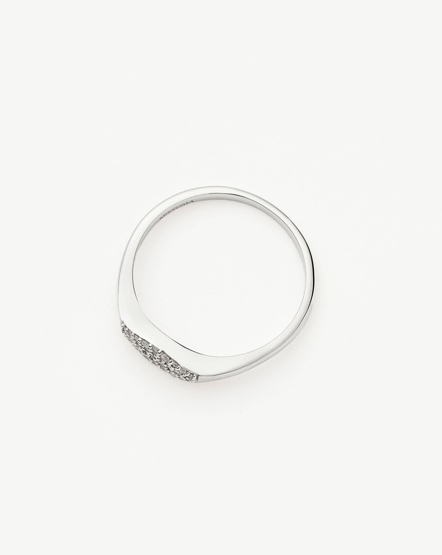 anillo de sello de diamantes de oro macizo de 14 k