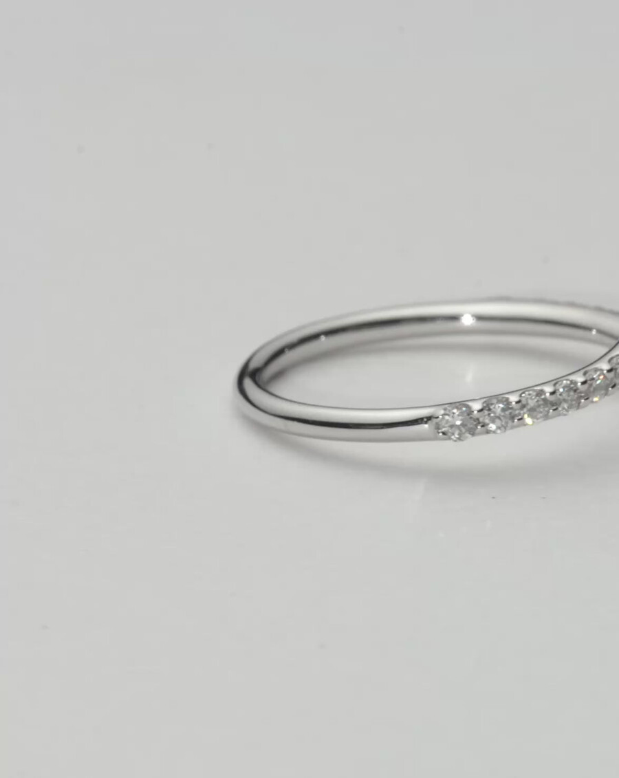 anillo de garra abierta fina - oro blanco de 14 kdiamante