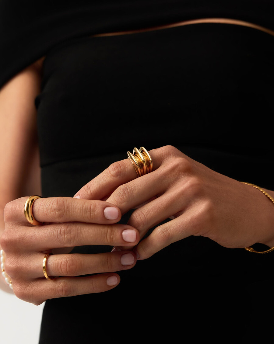 anillo de triple cresta hera dome