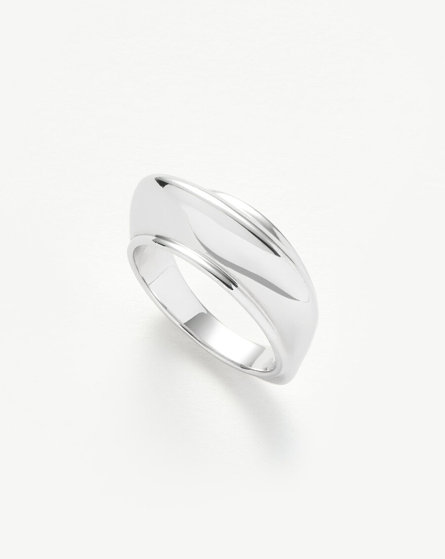 anillo apilable hera dome - plata de ley