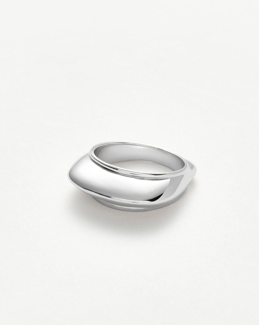 anillo apilable hera dome - plata de ley