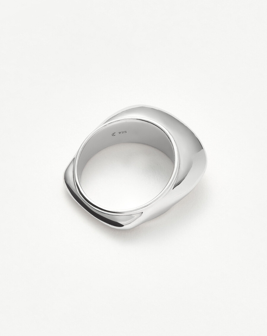 anillo apilable hera dome - plata de ley