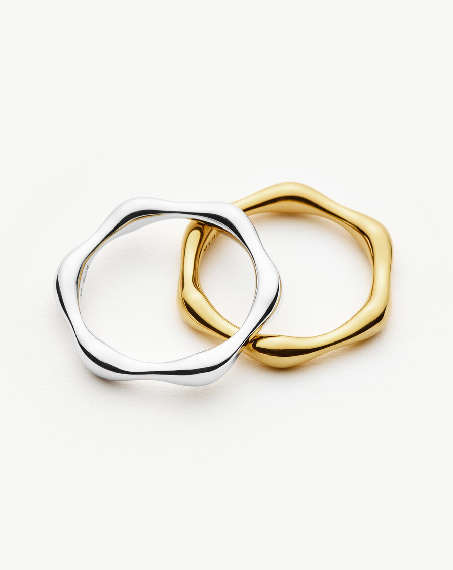 anillo apilable fundido - oro vermeil de 18 k