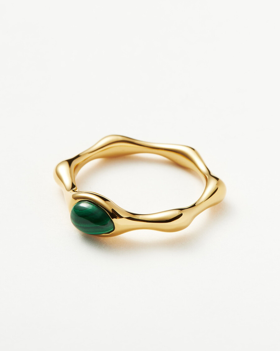 anillo apilable de piedras preciosas magma - malaquita