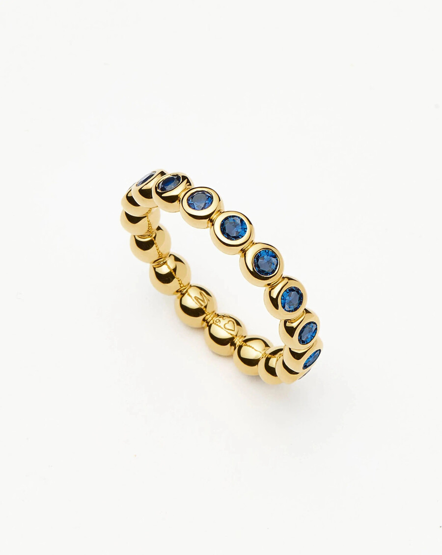 anillo apilable de eternidad de tenis - oroazul