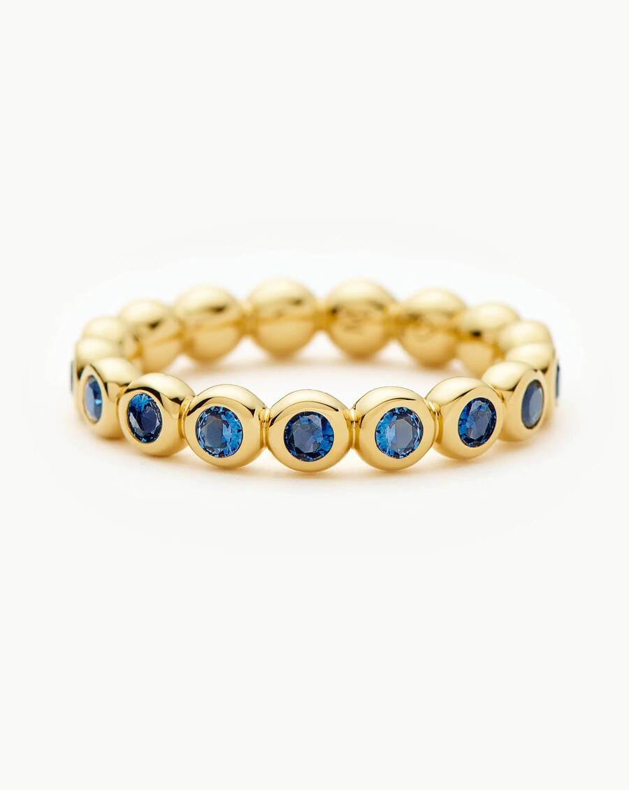 anillo apilable de eternidad de tenis - oroazul