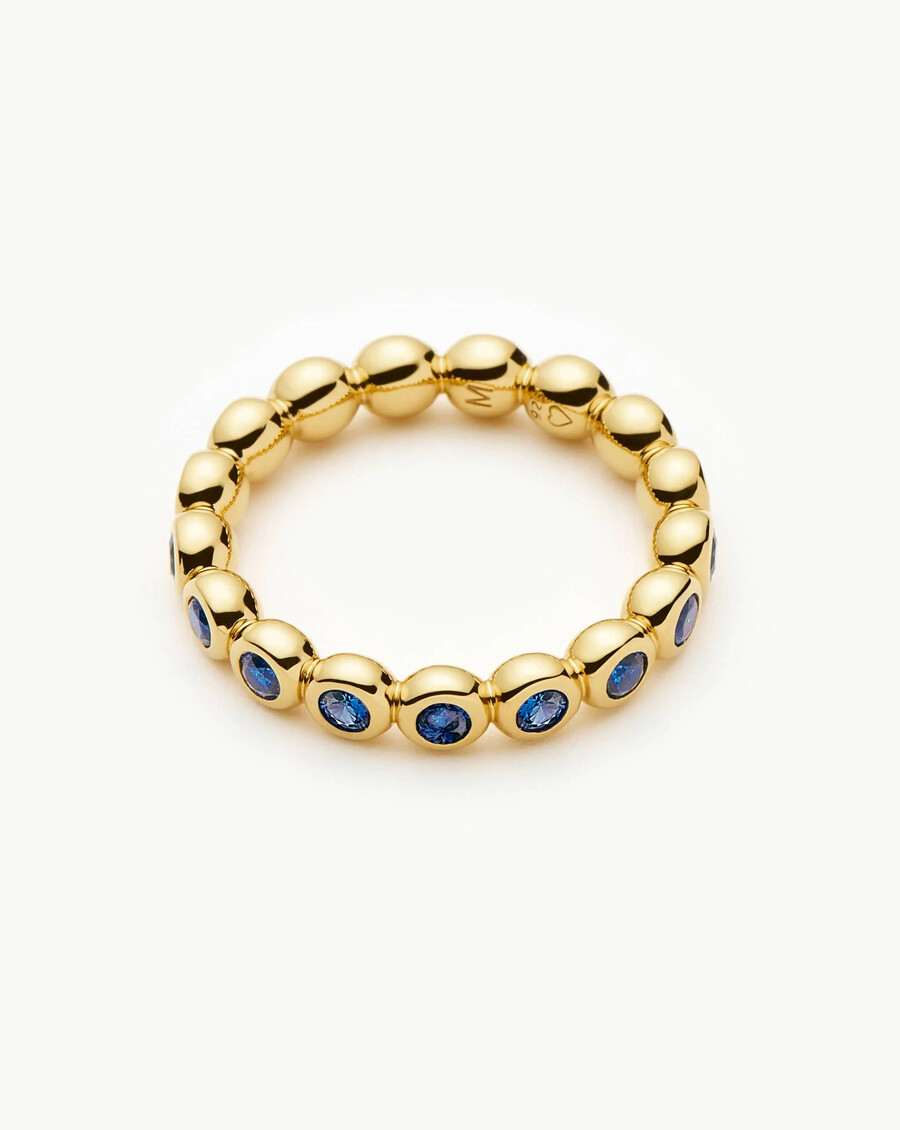 anillo apilable de eternidad de tenis - oroazul