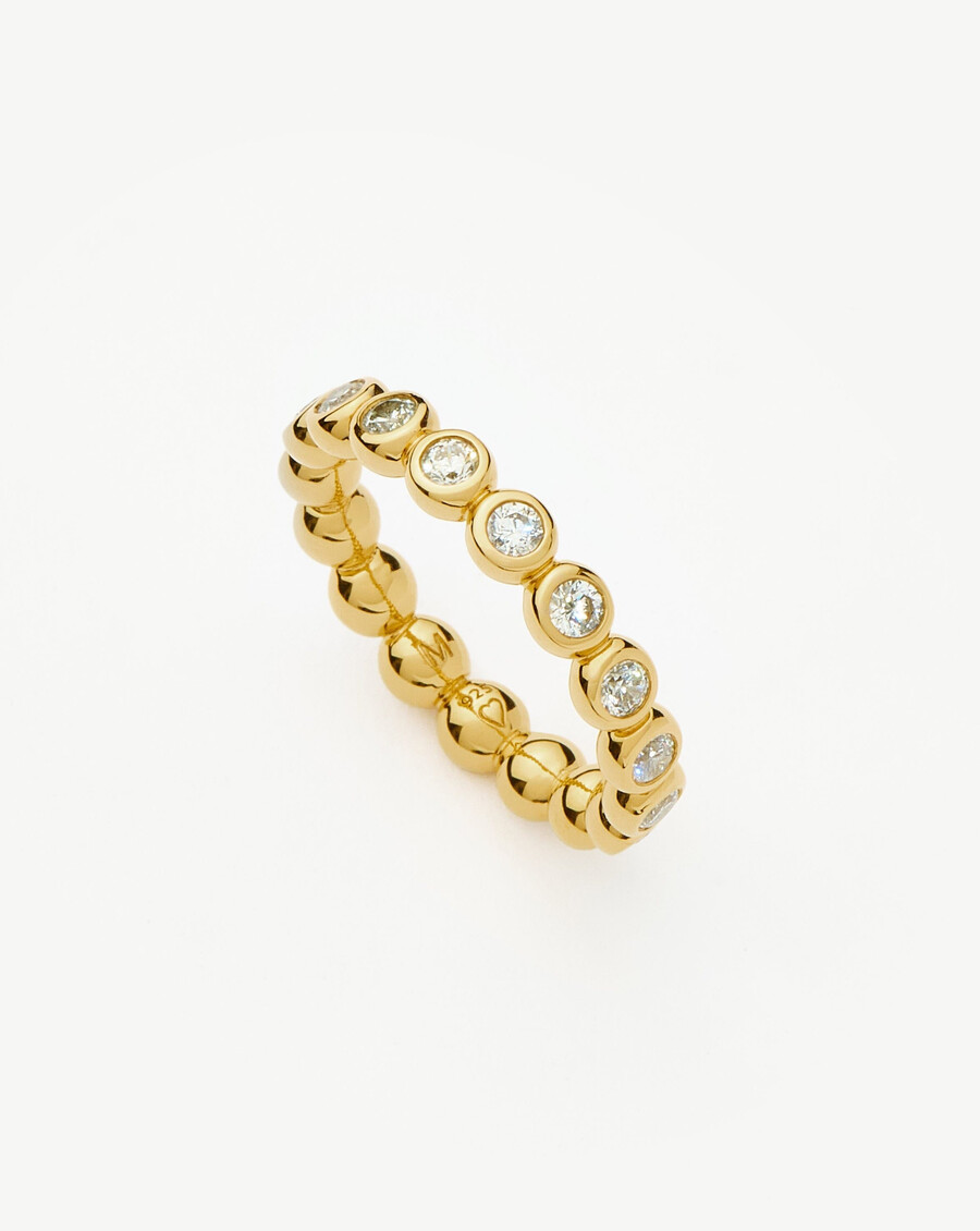 anillo apilable de eternidad de tenis - oro