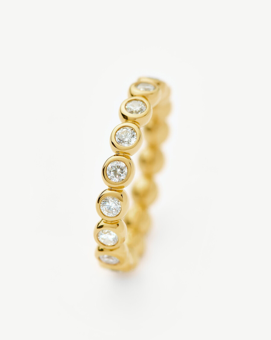 anillo apilable de eternidad de tenis - oro