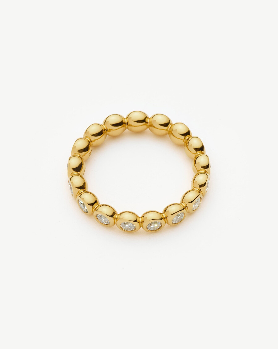 anillo apilable de eternidad de tenis - oro
