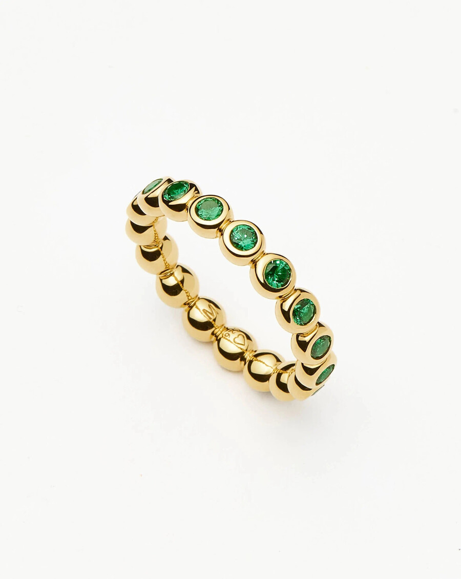 anillo apilable de eternidad de tenis - oroverde