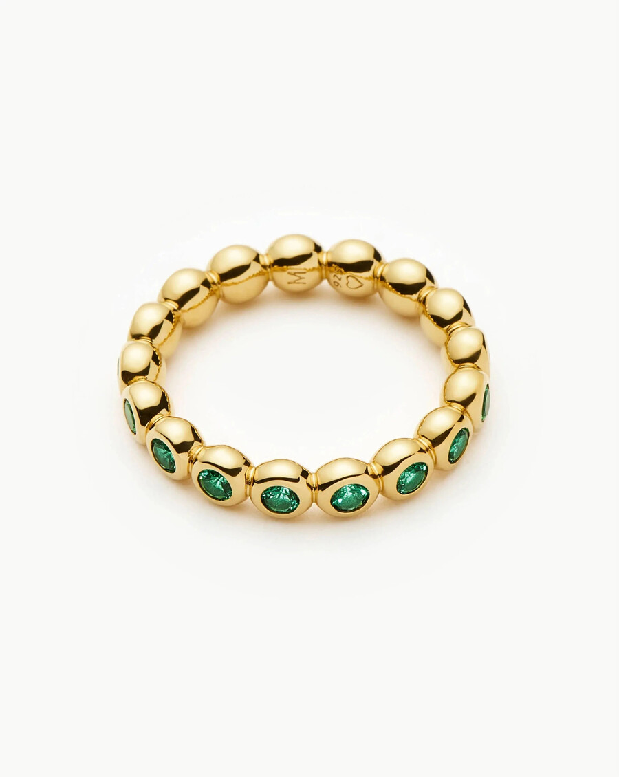 anillo apilable de eternidad de tenis - oroverde