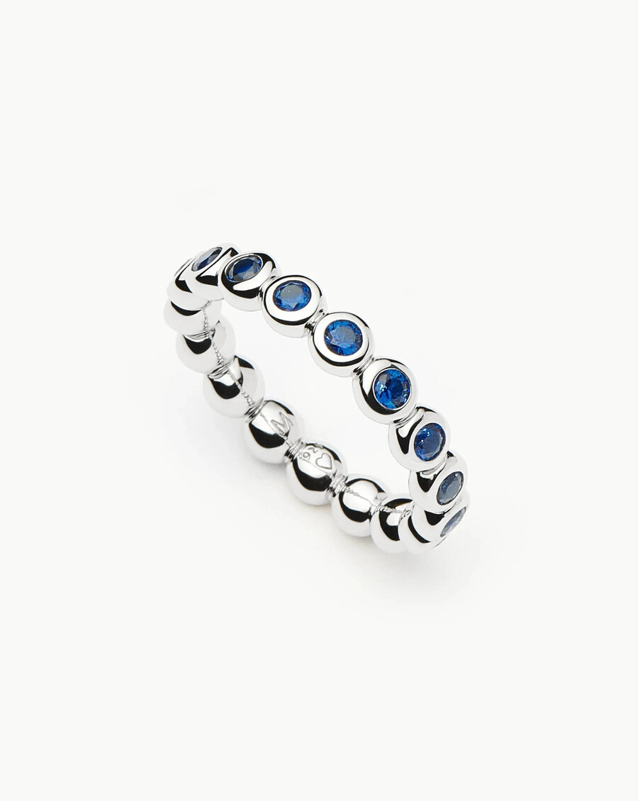 anillo de tenis apilable de eternidad - plata de leyazul