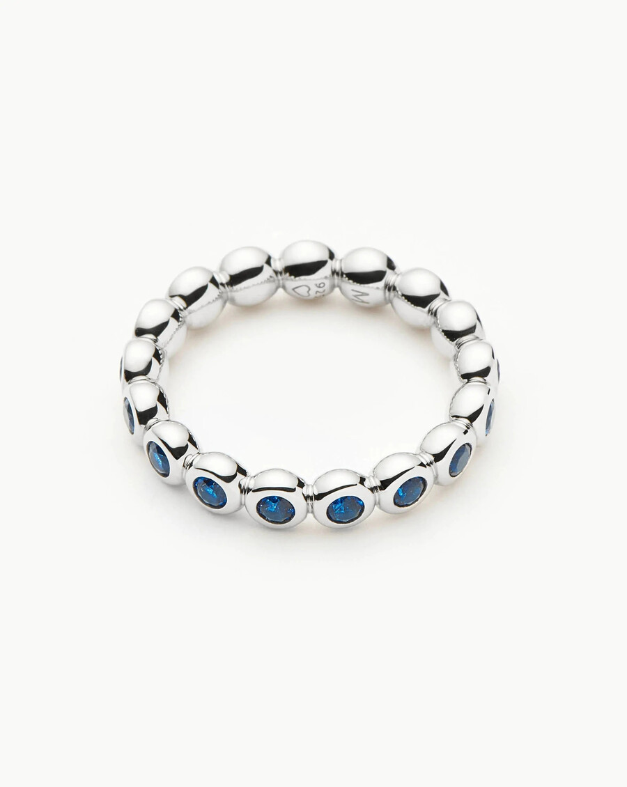 anillo de tenis apilable de eternidad - plata de leyazul