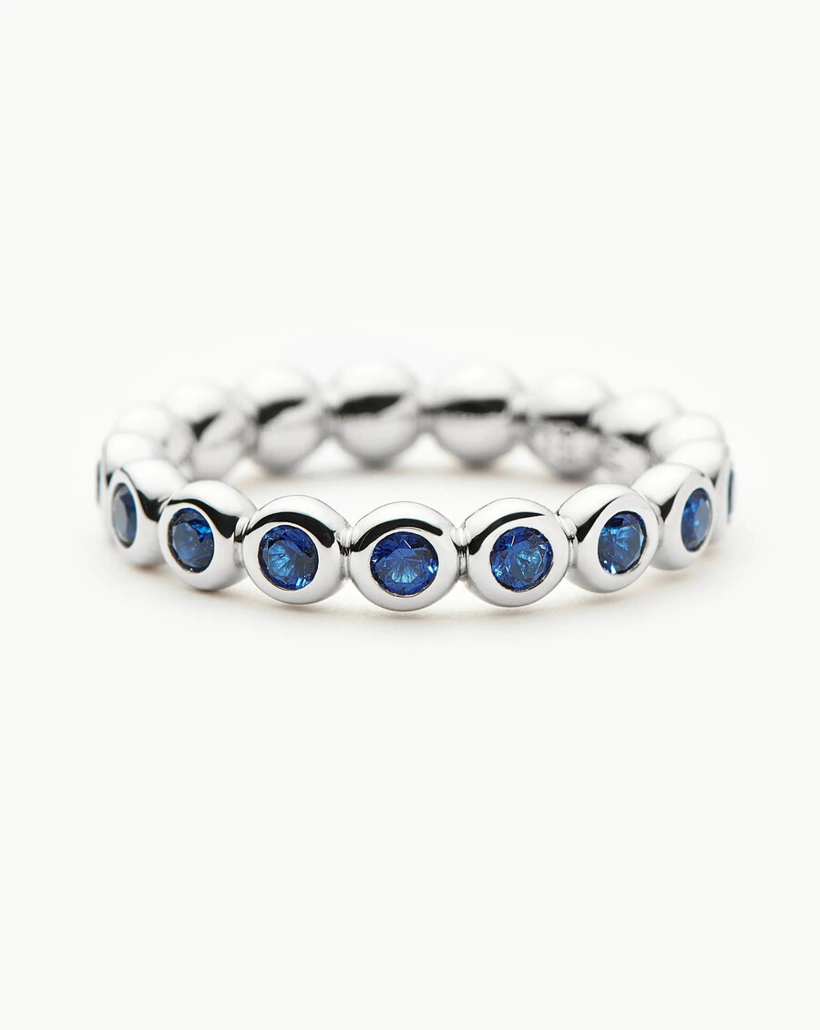 anillo de tenis apilable de eternidad - plata de leyazul