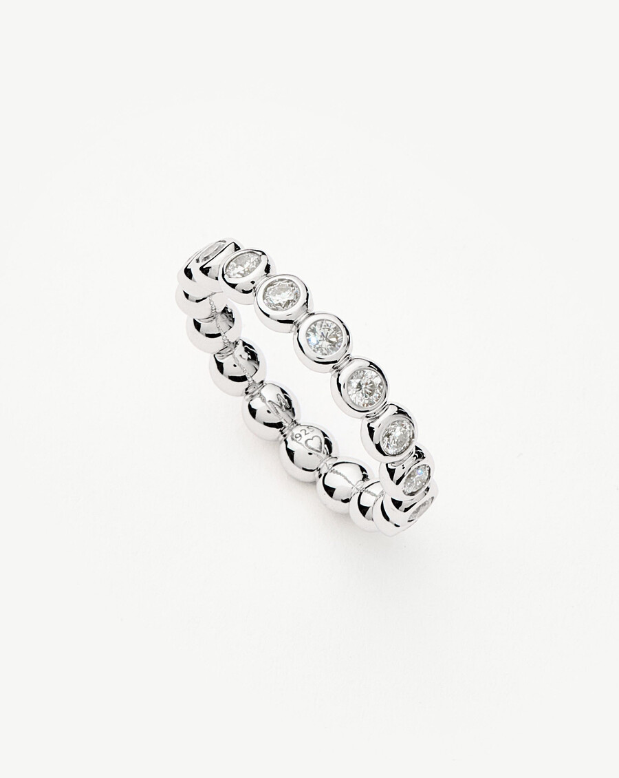 anillo apilable de eternidad de tenis - plata