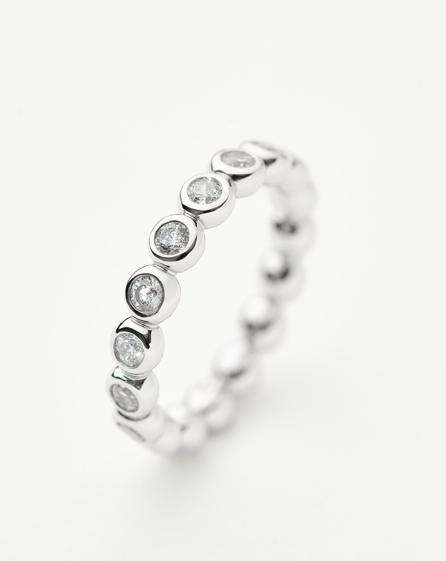 anillo apilable de eternidad de tenis - plata