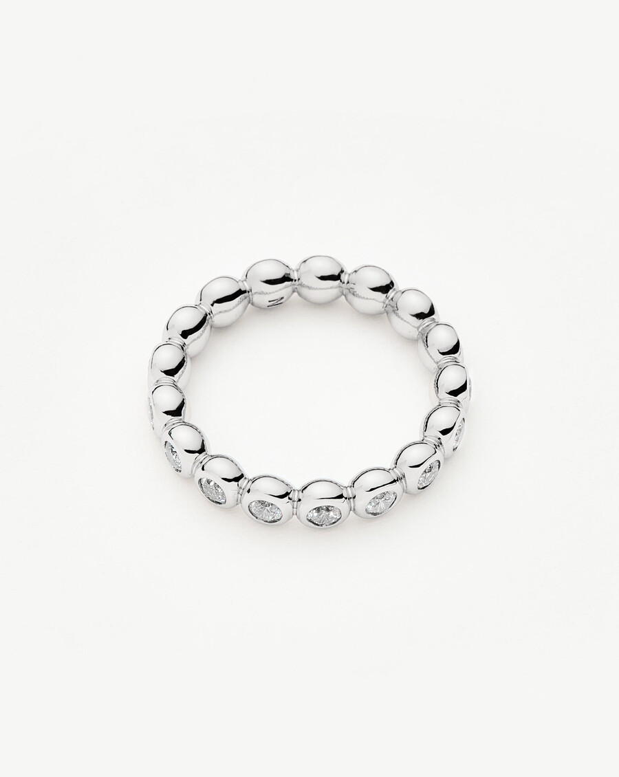 anillo apilable de eternidad de tenis - plata
