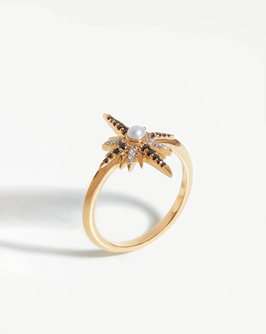 anillo starlight de oro macizo de 14 k de harris reed
