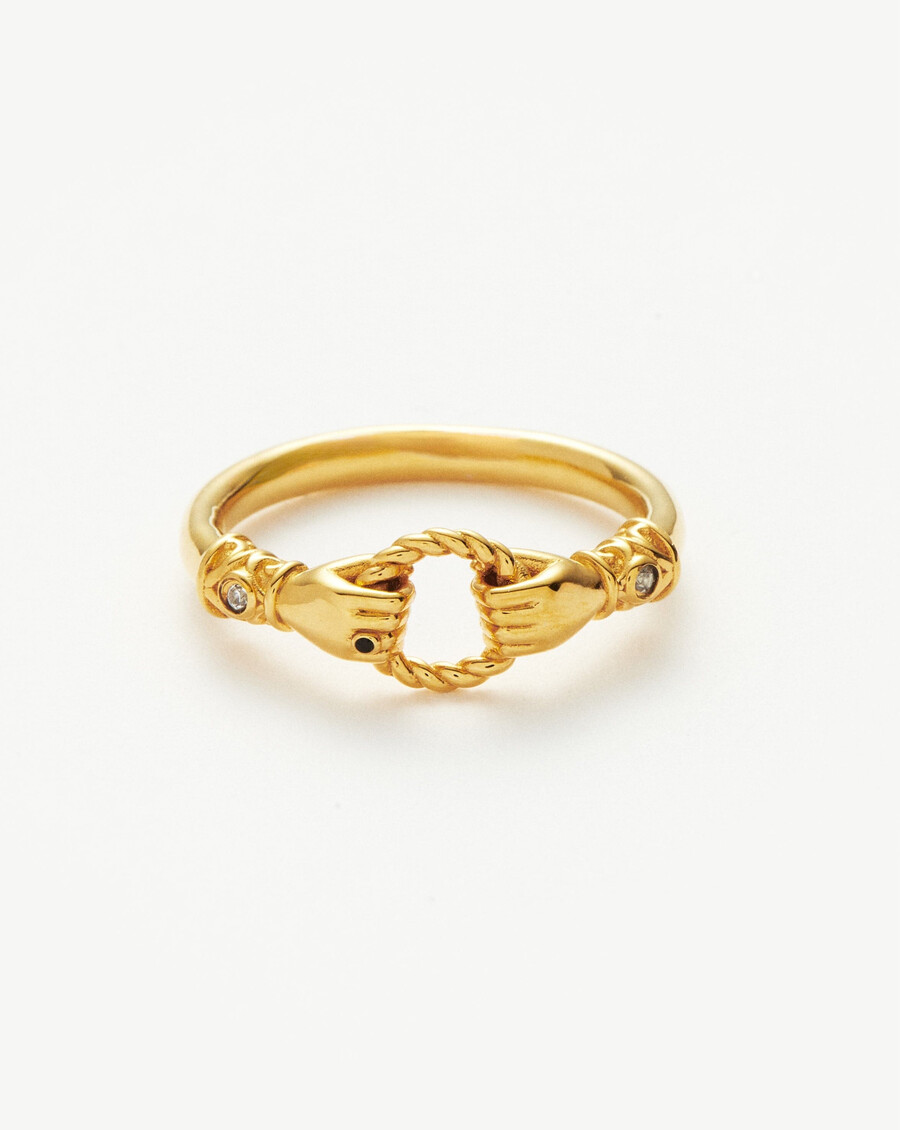 anillo apilable harris reed in good hands - oro