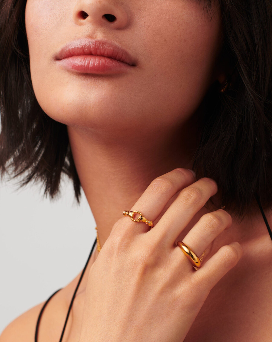 anillo apilable harris reed in good hands - oro