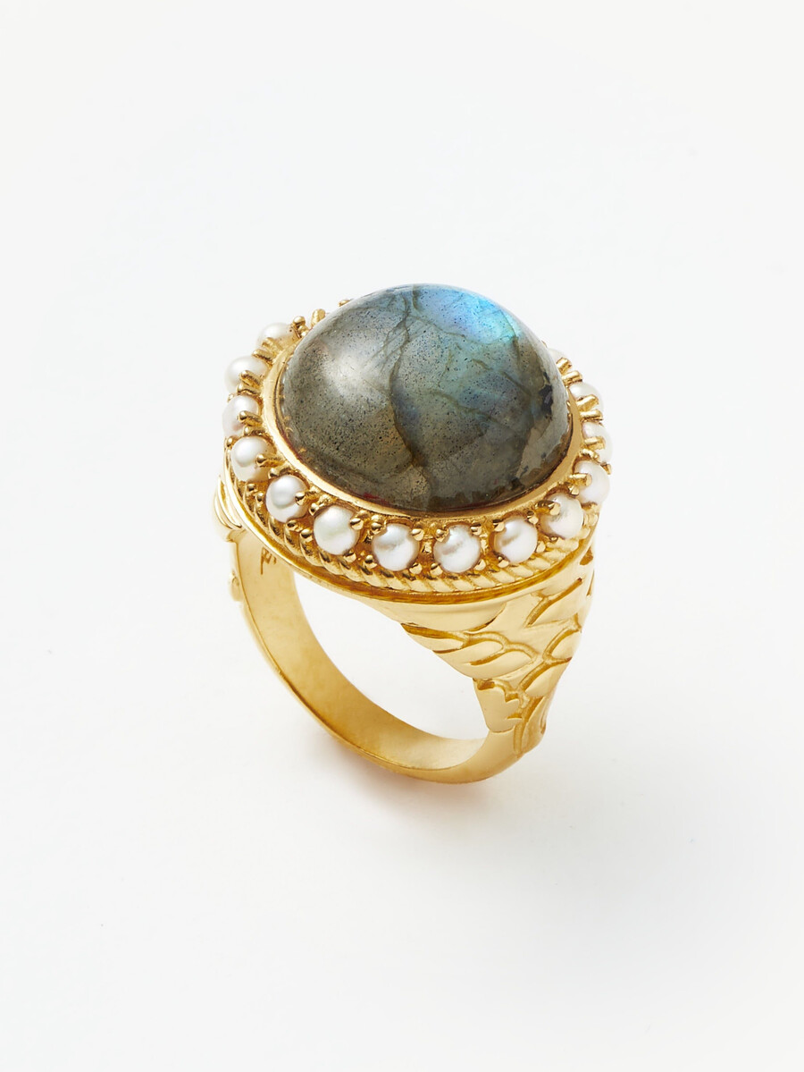 anillo de cóctel de labradorita harris reed