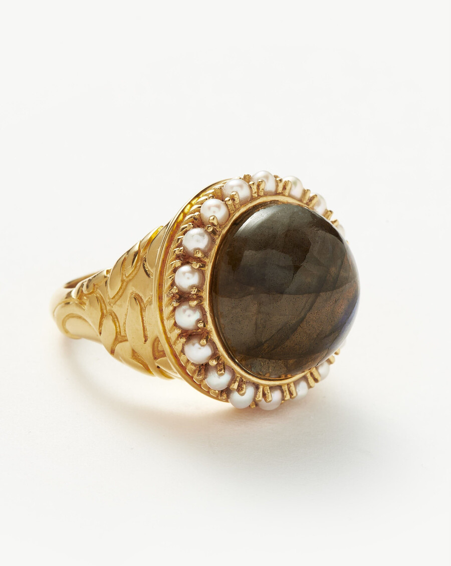 anillo de cóctel de labradorita harris reed