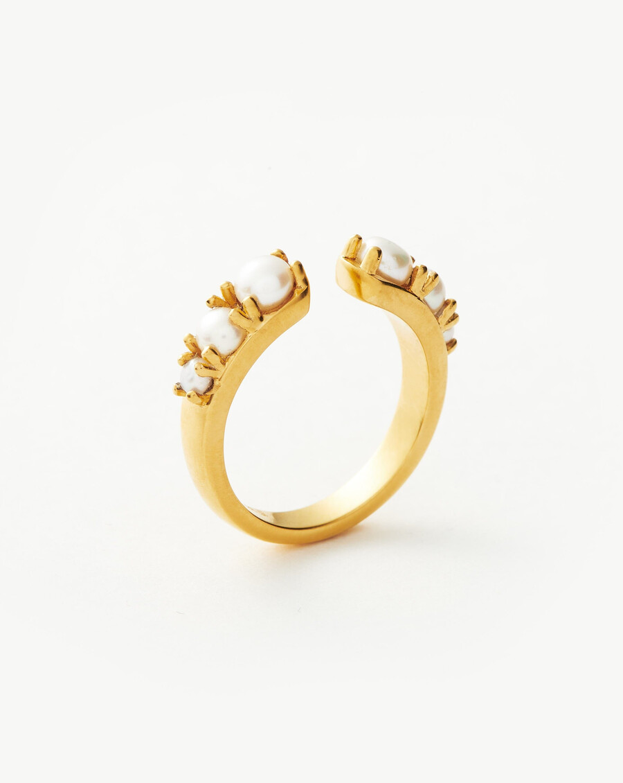 anillo harris reed openness - oro vermeil de 18 kperla