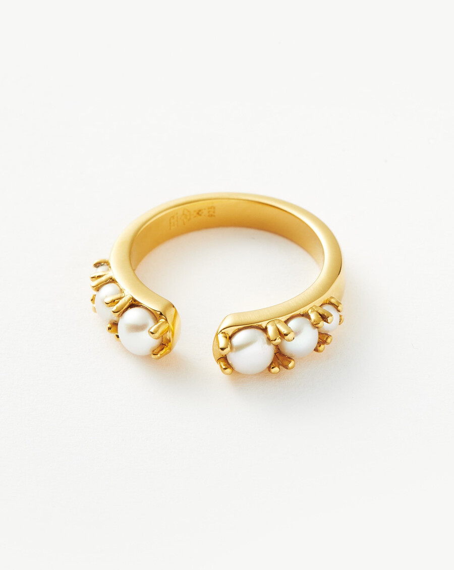 anillo harris reed openness - oro vermeil de 18 kperla