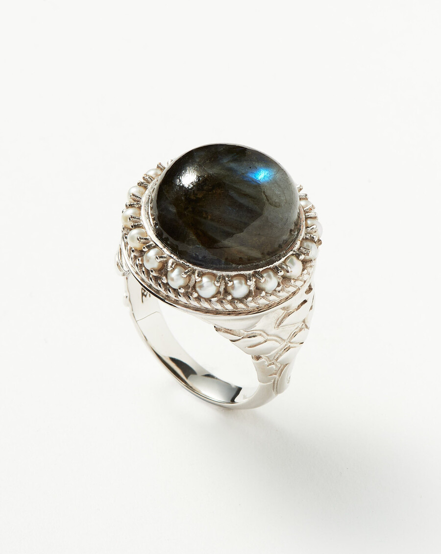 anillo de cóctel de labradorita harris reed