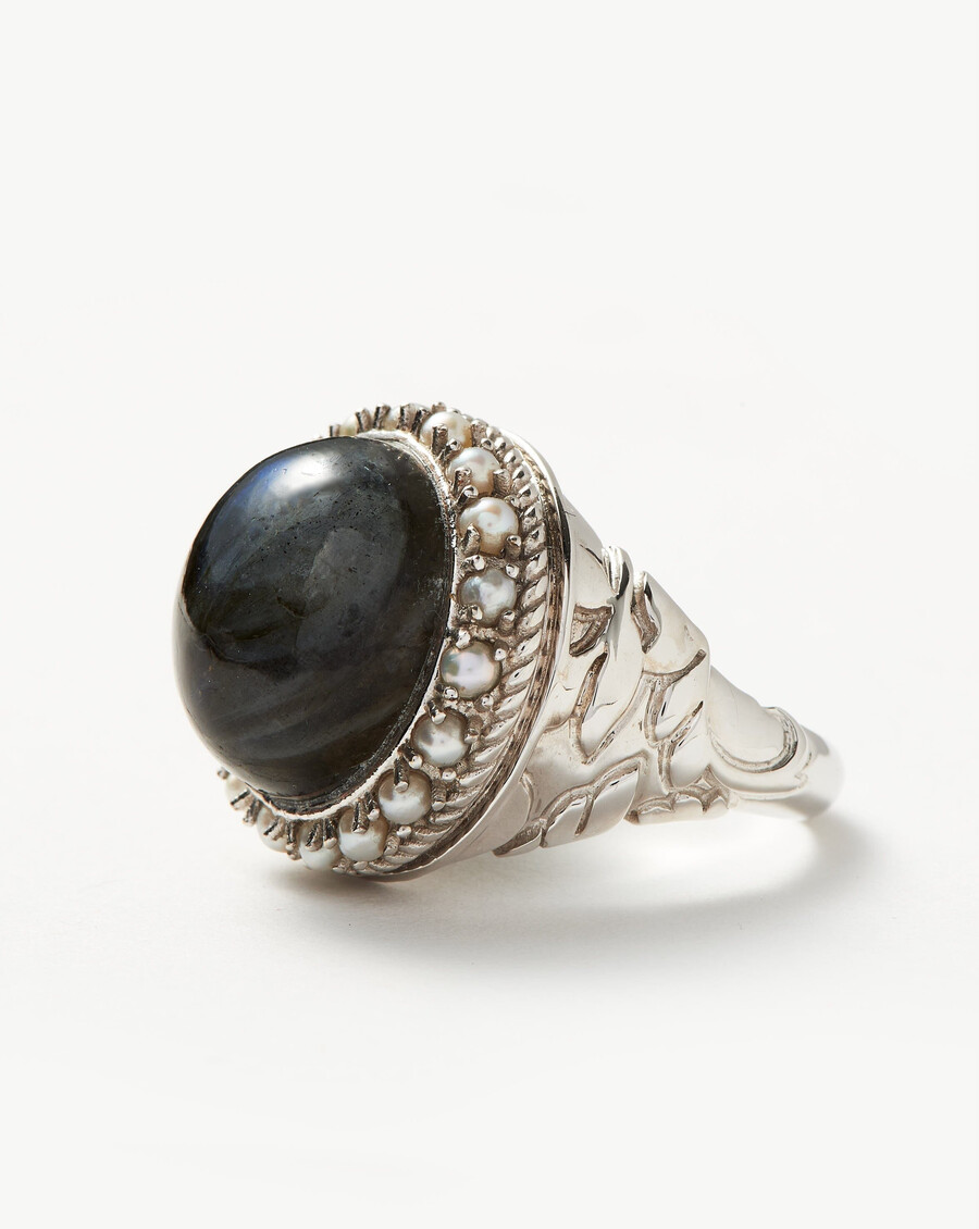 anillo de cóctel de labradorita harris reed