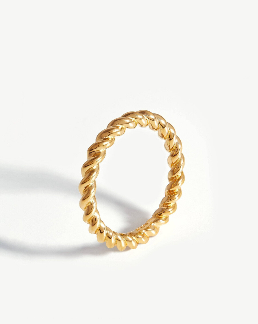 anillo apilable de lazo - oro vermeil de 18 k