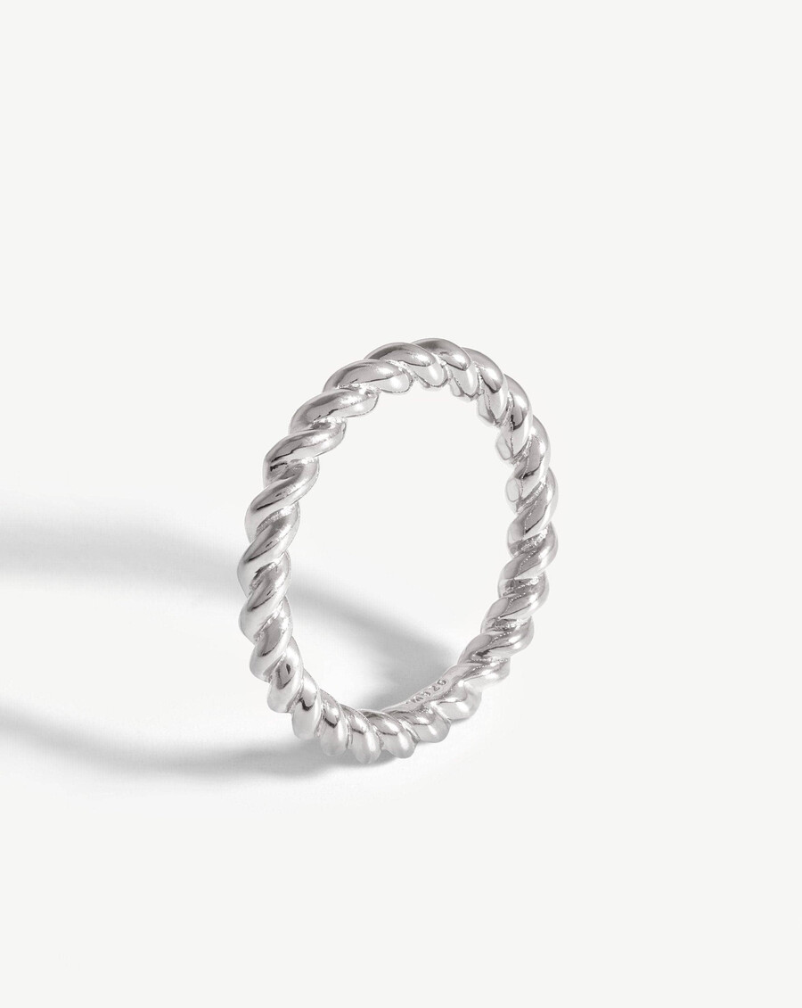 anillo apilable de lazo - plata de ley