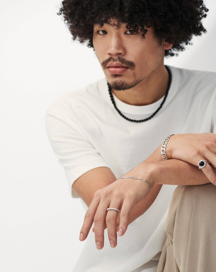 anillo apilable de lazo - plata de ley