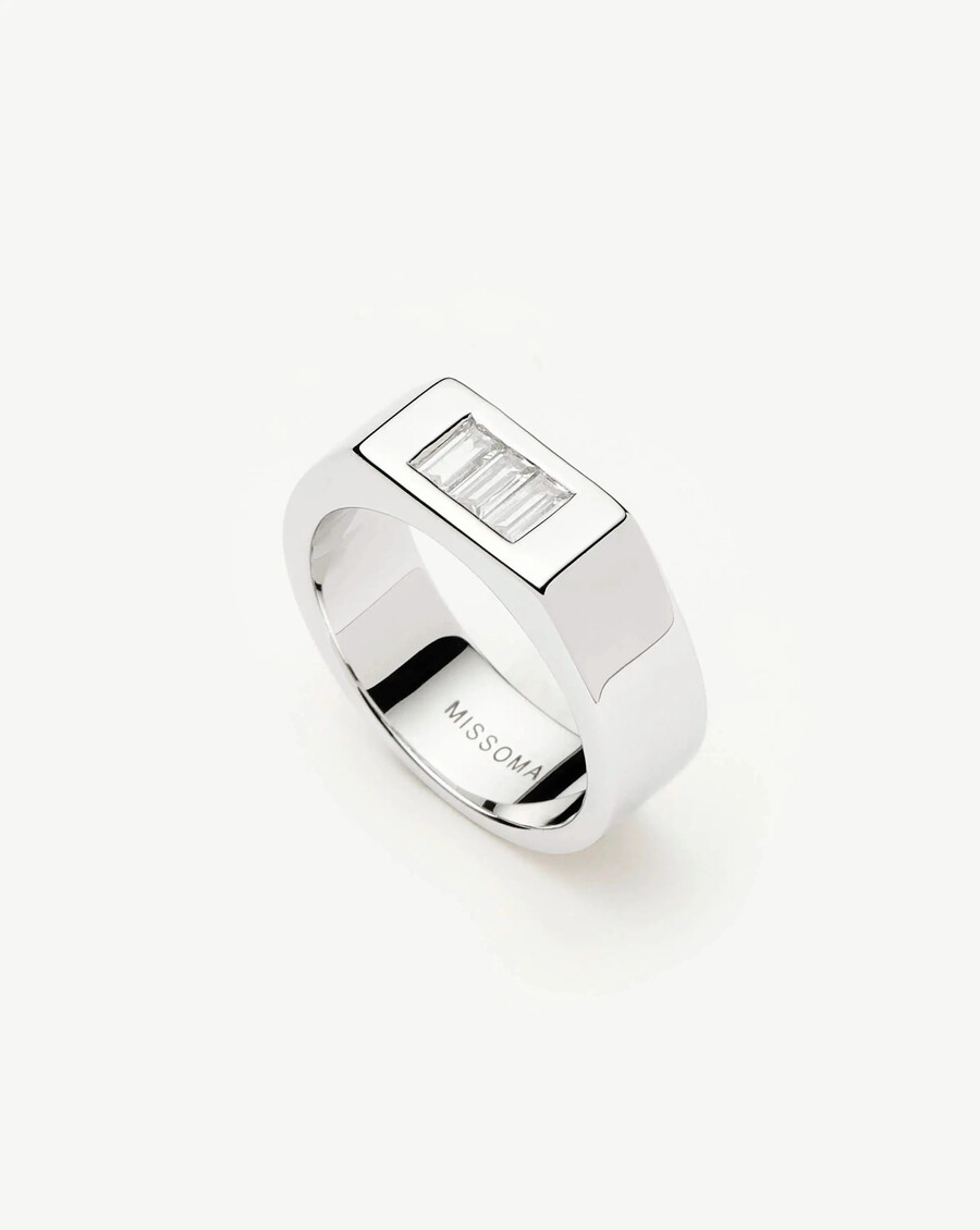 anillo lucy williams de triple piedra - plata