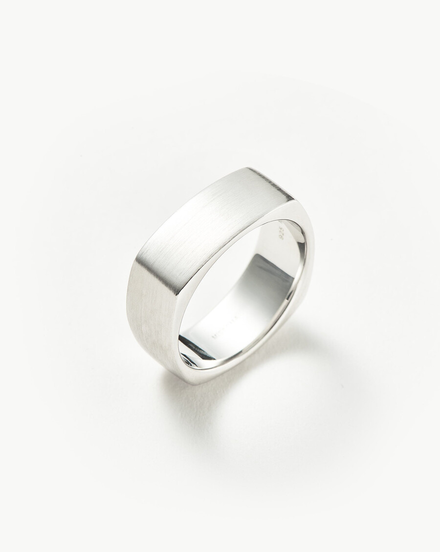 anillo ancho mate grabable para hombre