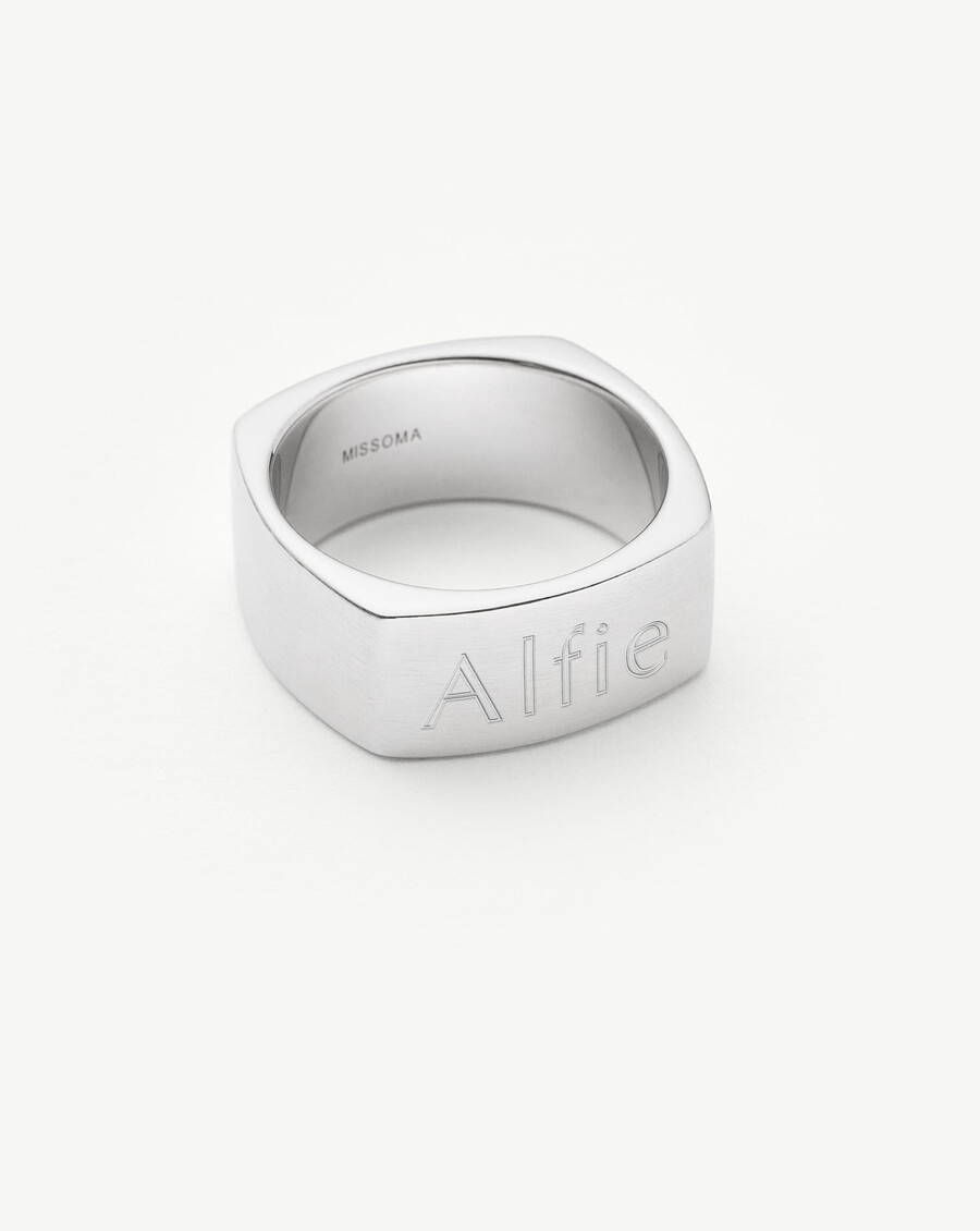 anillo ancho mate grabable para hombre