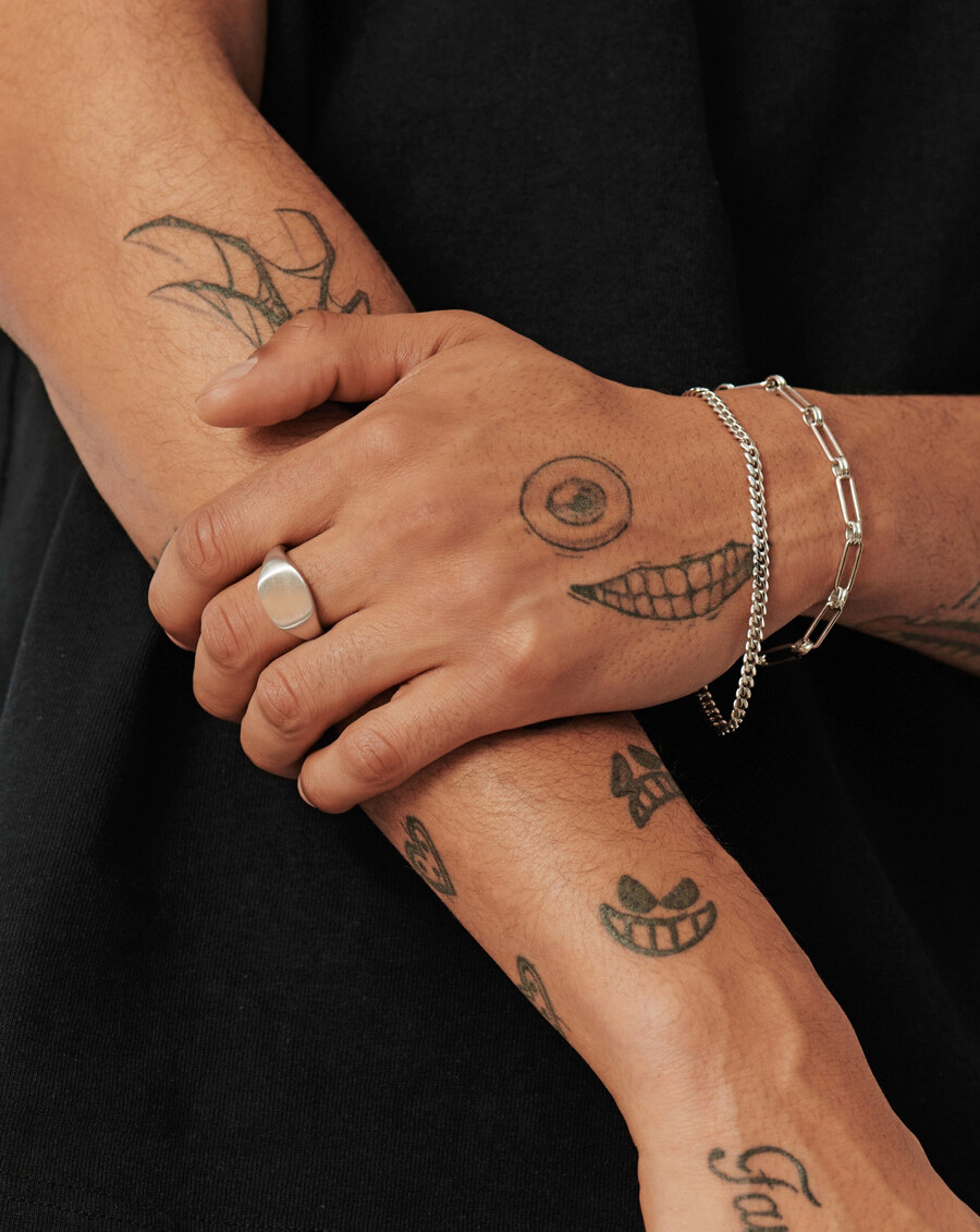 anillo de sello grabable para hombre