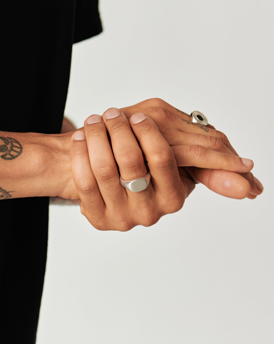 anillo de sello grabable para hombre