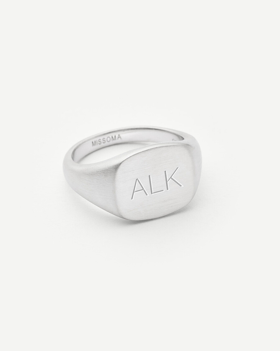 anillo de sello grabable para hombre