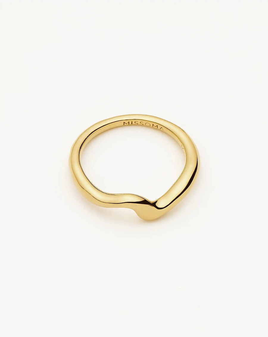 anillo apilable molten wave - oro vermeil de 18 k