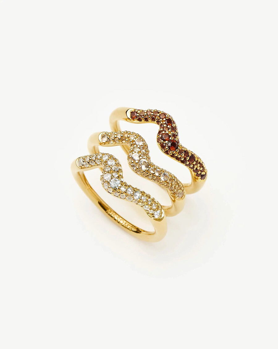 anillo apilable de nieve fundida - oro