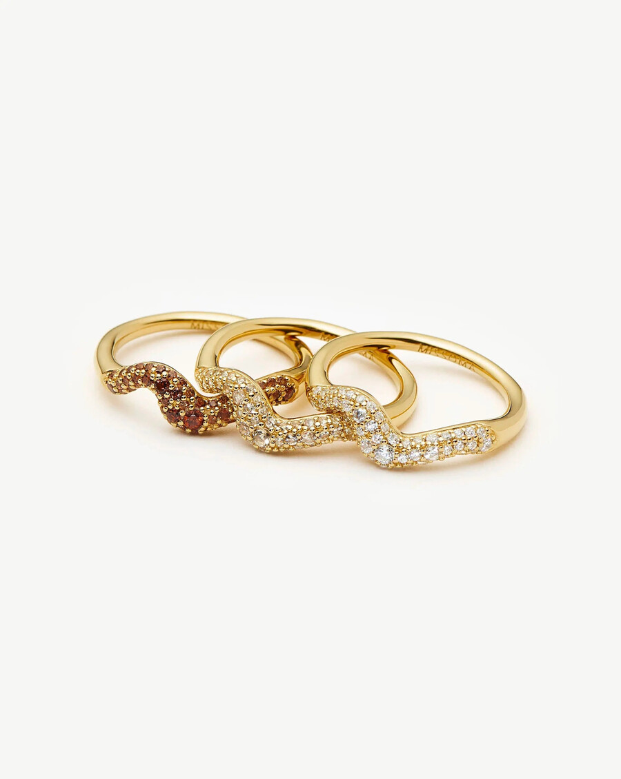 anillo apilable de nieve fundida - oro