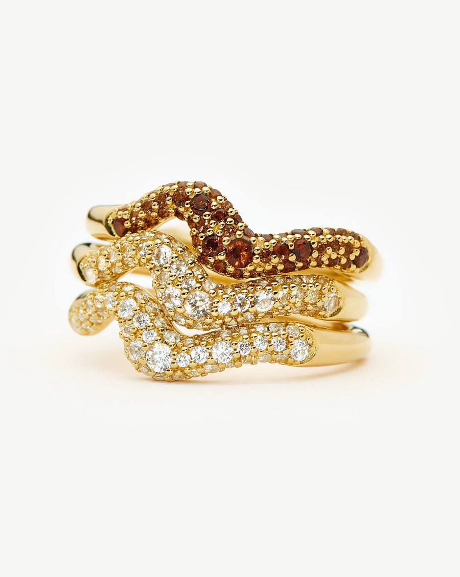 anillo apilable de nieve fundida - oro