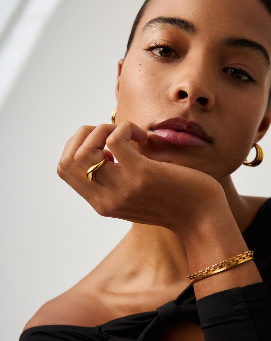 anillo apilable savi signature - oro